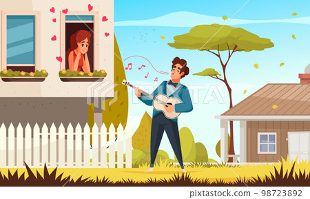 Sweet Guitar Serenade Composition Sweet Guitar Serenade Composition 98723892