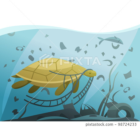 Turtle Muddy Water Composition 98724233