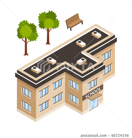 School Building Icon School Building Icon 98724356