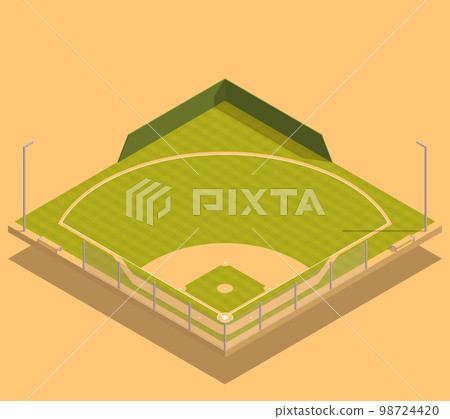 Baseball Field Isometric Composition 98724420