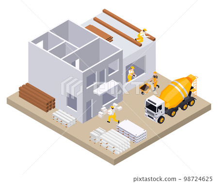 Construction And Building Isometric Concept 98724625