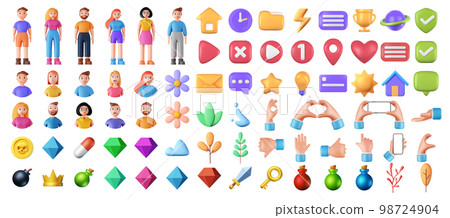 Big vector 3d icons set. 98724904