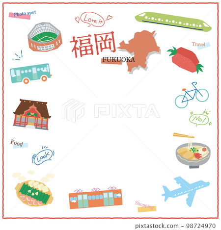 日本福岡縣美食旅遊圖標集 98724970