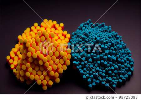 Crushed plastic granules for recycling. Plastic crusher. Recycled plastic with mixed colors. The concept of recycled plastic used 98725083