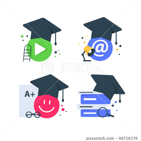 graduation icon,online academy,Education concept,flat design icon vector illustration graduation icon,online academy,Education concept,flat design icon vector illustration 98726376