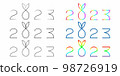 Big Set of 2023 New Year logo text design 98726919