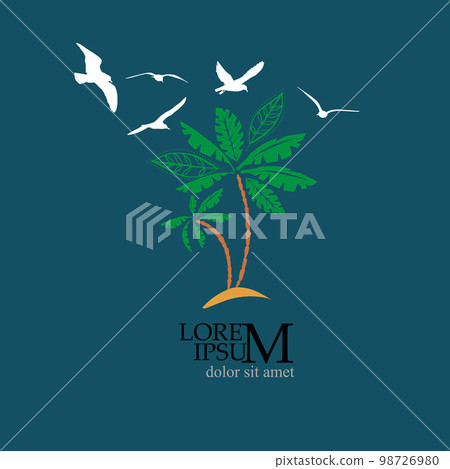 Palm tree logo. Vector illustration 98726980