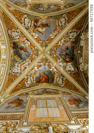 Interior of the Church of The Certosa di Padula well known as Padula Charterhouse is a monastery in Campania, Italy Interior of the Church of The Certosa di Padula well known as Padula Charterhouse is a monastery in Campania, Italy 98727098