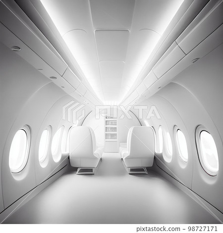 Business Interior Jet Airplane in white color. Business Interior Jet Airplane in white color. 98727171