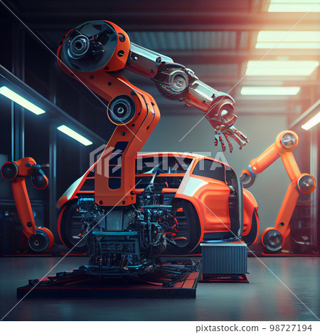 Automobile assembly line production 98727194