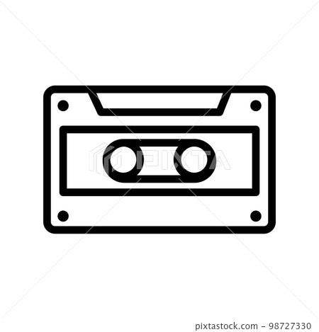 Cassette icon line isolated on white background. Black flat thin icon on modern outline style. Linear symbol and editable stroke. Simple and pixel perfect stroke vector illustration 98727330