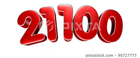 Number 21100 red 3D. Number 21100 red 3D. 98727773