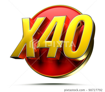 Gold X40 red circle 3D. 98727792