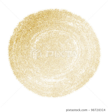 Golden Circle. Hand drawn texture for background on isolated backdrop. Illustration for greeting cards or invitations. Shining grunge abstract round spot for save the date painted by brush and inks. Golden Circle. Hand drawn texture for background on isolated backdrop. Illustration for greeting cards or invitations. Shining grunge abstract round spot for save the date painted by brush and inks. 98728314