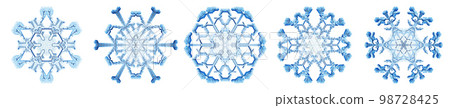 Snowflakes Dark Blue Ice Crystal Winter Symbol 98728425