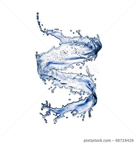 blue water splash isolated on white background 98728426