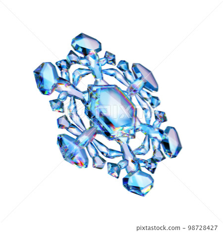 Snowflake Blue Ice Crystal Winter Symbol isolated 98728427
