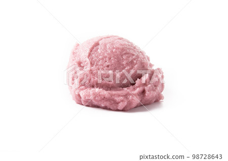 Blueberry ice cream scoop isolated on white background 98728643