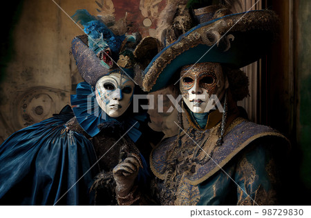 Venetian masks at traditional masquerade 98729830
