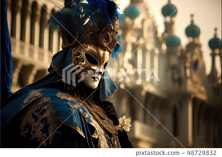 Venetian masks at traditional masquerade 98729832