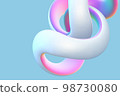 3D torus knot isolated on blue background. 98730080