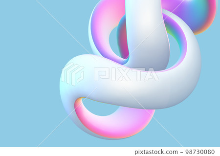 3D torus knot isolated on blue background. 3D torus knot isolated on blue background. 98730080