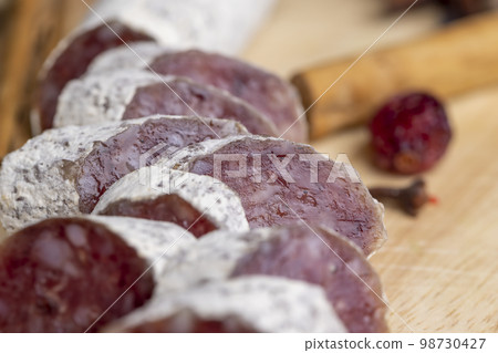 high-quality dried pork sausage with spices 98730427