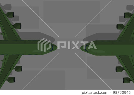 cargo military aircraft of green color on the ground at the airport cargo military aircraft of green color on the ground at the airport 98730945