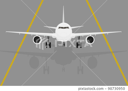 white passenger plane takes off from the runway rest flight 98730950