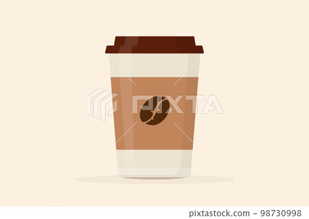 a cup of coffee in a paper cup with a lid a cup of coffee in a paper cup with a lid 98730998