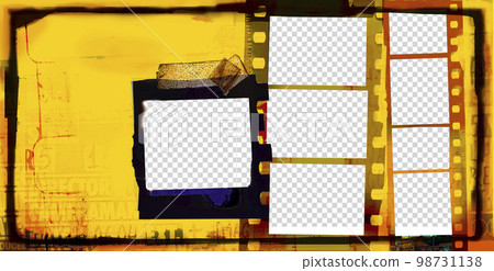 Background of retro film overly, image with scratch, dust and light leaks for booklet, photo album, banner Background of retro film overly, image with scratch, dust and light leaks for booklet, photo album, banner 98731138