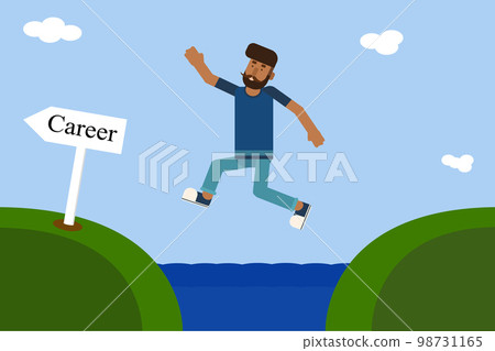 a person overcomes an obstacle on the way to a career a person overcomes an obstacle on the way to a career 98731165