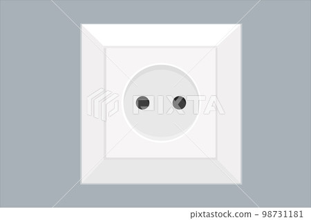 a white electric socket in the wall european 98731181