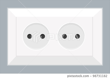 a white electric socket in the wall european 98731182