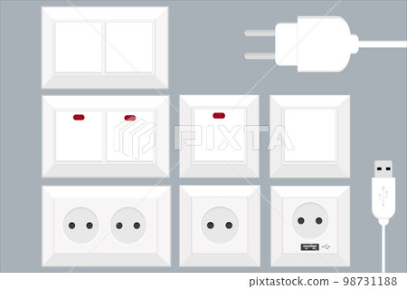 a set of different electricity switches and sockets with usb a set of different electricity switches and sockets with usb 98731188