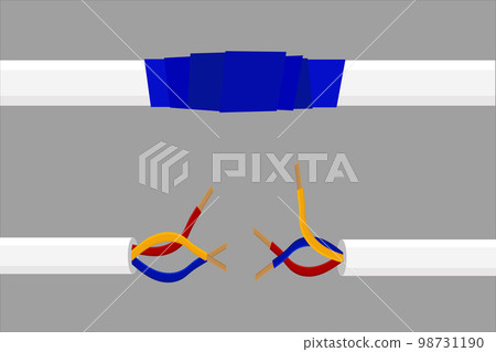 a thick wire with bare wires and rewound with electrical tape 98731190