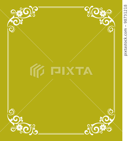 Decorative frame Elegant vector element for design in Eastern style, place for text. Floral yellow and white border. Lace illustration for invitations and greeting cards Decorative frame Elegant vector element for design in Eastern style, place for text. Floral yellow and white border. Lace illustration for invitations and greeting cards 98731218