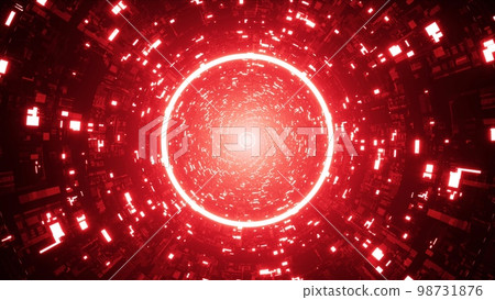 Glowing Red Circle Light Sci Fi Tunnel Background 3D Rendering Glowing Red Circle Light Sci Fi Tunnel Background 3D Rendering 98731876