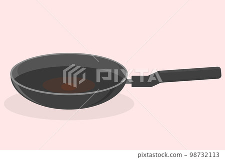 frying pan with non-stick coating and black handle object vector kitchen frying pan with non-stick coating and black handle object vector kitchen 98732113