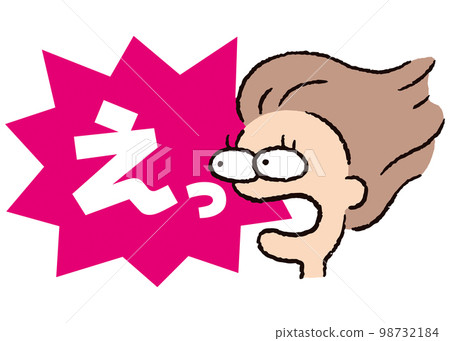 人_臉_驚訝_女人_對話泡泡_爆彈粉紅_襯線白_Eh 98732184