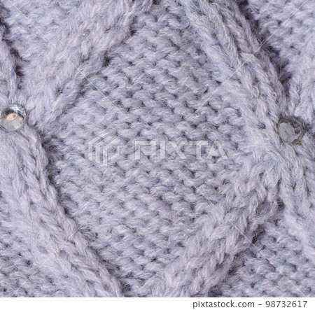Texture of knitted gray fabric Texture of knitted gray fabric 98732617