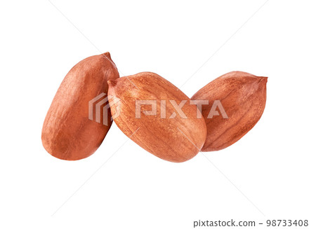 peanut kernels isolated on white background. 98733408