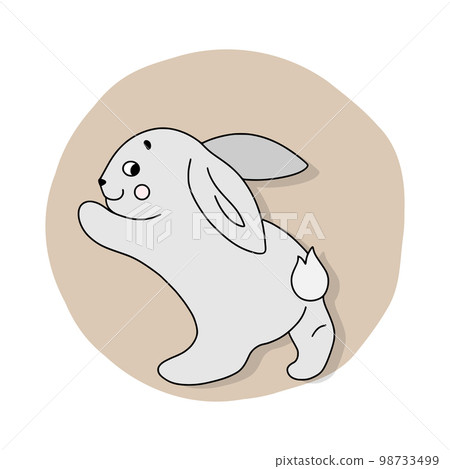 Cute Easter bunny. Funny cartoon rabbit. Vector illustration. 98733499