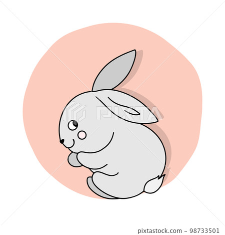 Cute Easter bunny. Funny cartoon rabbit. Vector illustration. 98733501