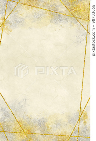 背景材料框架日本紙和金銀塗料白色 98733658