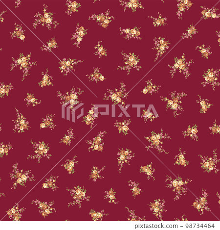 Liberty style cute rose seamless pattern 98734464