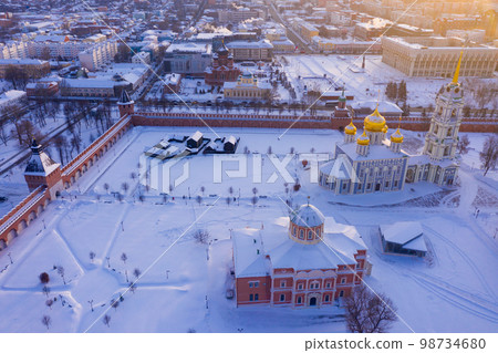Aerial view of winter Tula with Kremlin and Assumption Cathedral Aerial view of winter Tula with Kremlin and Assumption Cathedral 98734680