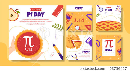 World Pi Day Social Media Post with Mathematical Constants or Baked Sweet Pie Flat Cartoon Hand Drawn Templates Illustration World Pi Day Social Media Post with Mathematical Constants or Baked Sweet Pie Flat Cartoon Hand Drawn Templates Illustration 98736427