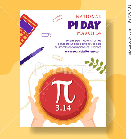 World Pi Day Vertical Poster with Mathematical Constants or Baked Sweet Pie Flat Cartoon Hand Drawn Templates Illustration World Pi Day Vertical Poster with Mathematical Constants or Baked Sweet Pie Flat Cartoon Hand Drawn Templates Illustration 98736431