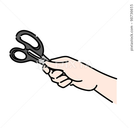 Illustration that the handle is handing black scissors Illustration that the handle is handing black scissors 98736655